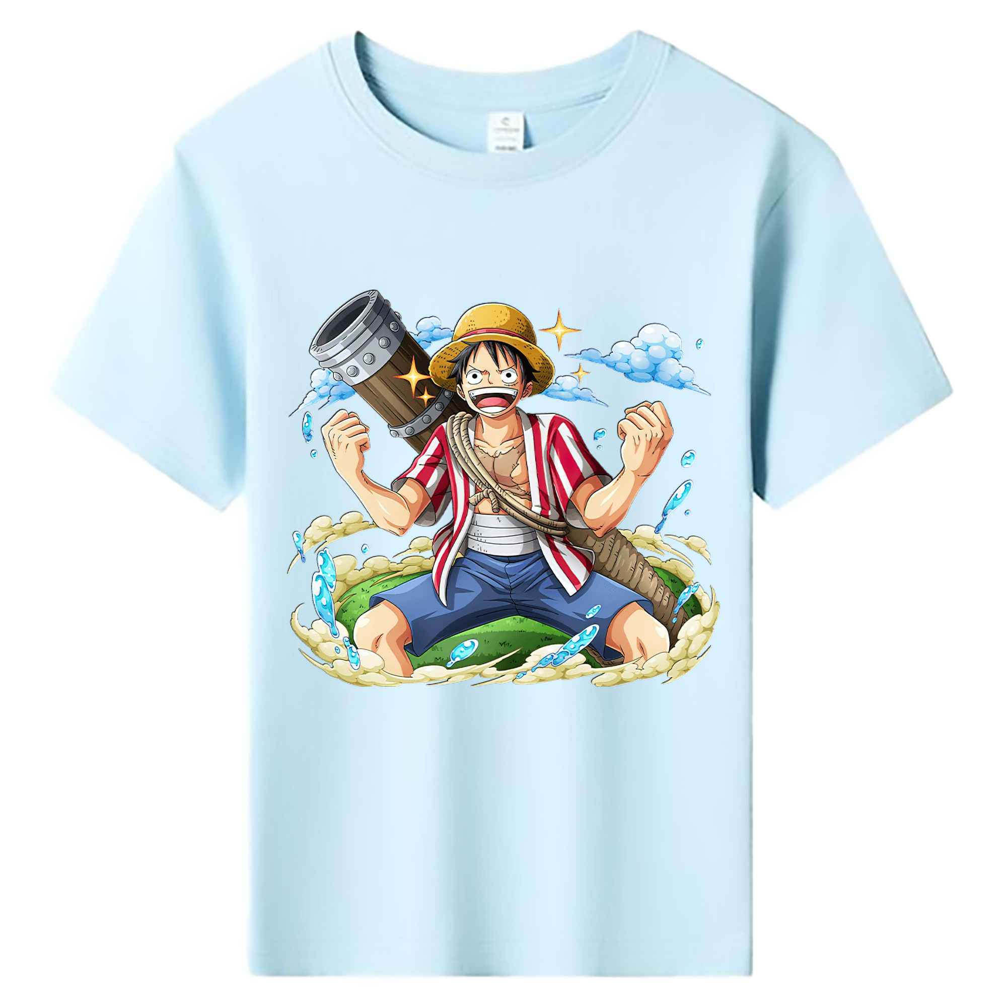 ワンピース モンキー・D・ルフィ ONE PIECE Monkey D. Luffy 綿100％キッズTシャツ（フロントプリント）